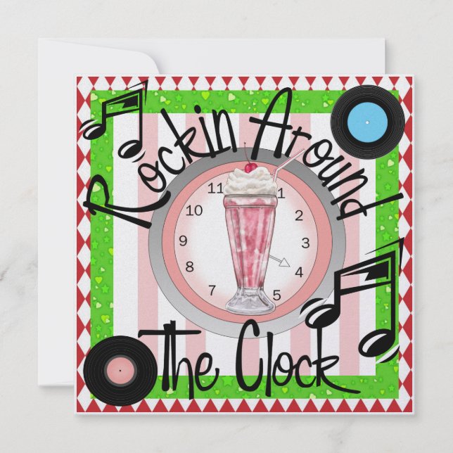 Invitación Rockin' alrededor del Fiesta del reloj - SRF (Anverso)
