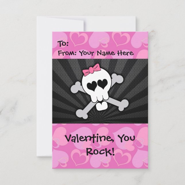 Invitación Rockin' Valentine Skull (Anverso)