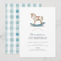 Rocking Horse Blue Boy 1er cumpleaños