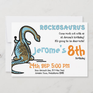 Invitación Rockosaurus Dino-Mite Cumpleaños Bash!