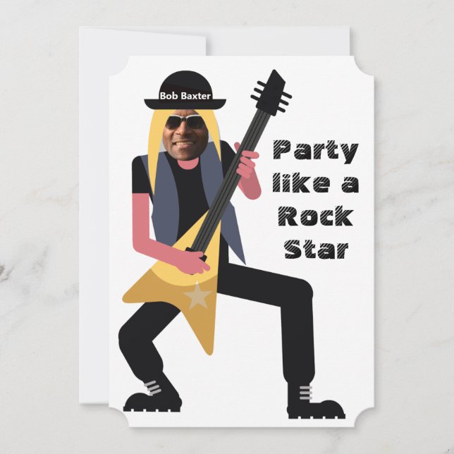 Invitación 🎸 🤣 Rockstar 50.º Chiste divertido de cumpleaños (Anverso)