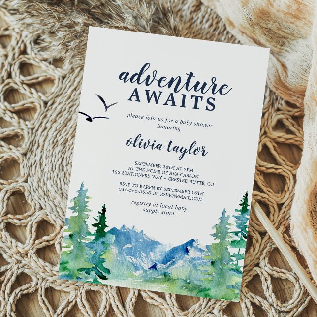 Invitación Rocky Mountain Adventure espera Baby Shower (Subido por el creador)