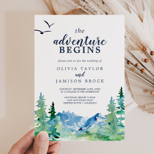 Invitación Rocky Mountain La aventura comienza Boda