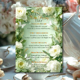 Invitación Rococo Butterfly Garden Galentine Tea Party Menu