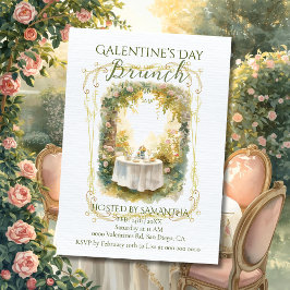 Invitación Rococo Garden Frame Galentine Brunch Soft Florals