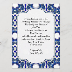 Invitación Rococo Indigo Beautiful