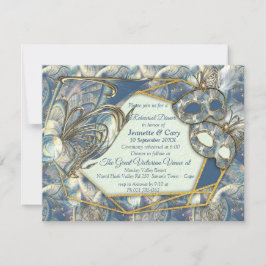 Invitación Rococo rico Romantic Gold Relieves y máscaras
