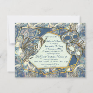 Invitación Rococo rico Romantic Gold Relieves y máscaras