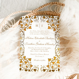 Invitación Rococo Vintage Elegante Boda formal clásico