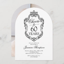 Invitación Rococo Vintage Photo 60th Cumpleaños Party