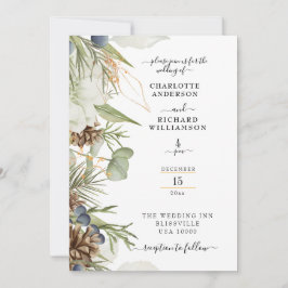 Invitación Rodaje rústico de vegetación de la pineona en blan