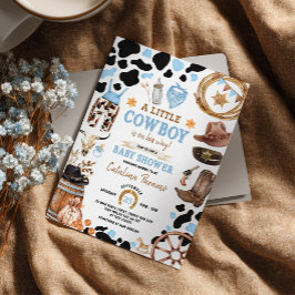 Invitación Rodeo azul Wild West Cowboy Boy Baby Shower