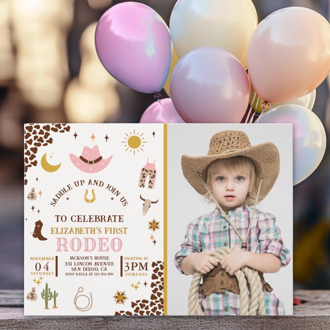 Invitación Rodeo Birthday Girl , Photo CowGirl Birthday (Subido por el creador)