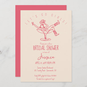 Invitación RODEO Bridal Shower Funky dibujado a mano