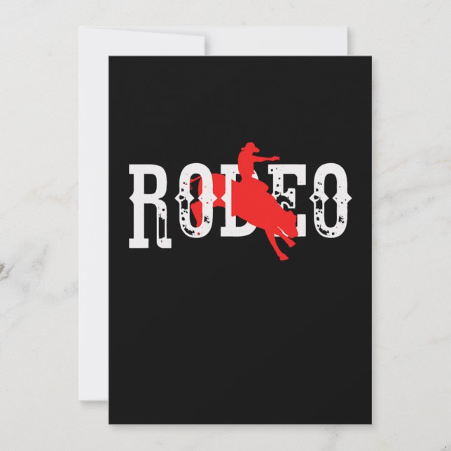 Invitación Rodeo Bull Rider en el oeste del País Vaquero Gif (Anverso)