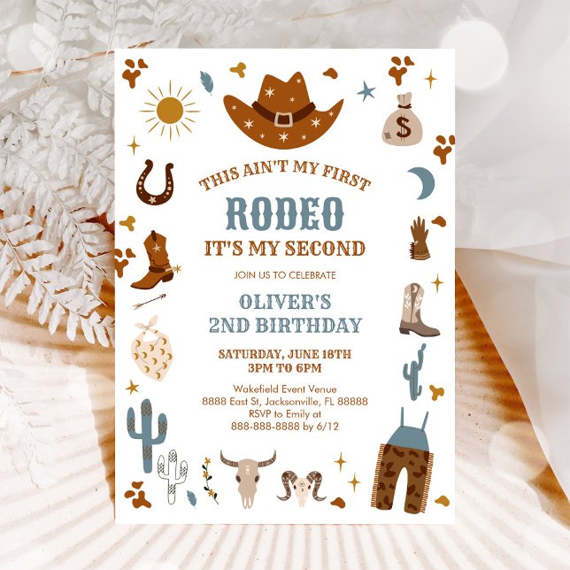 Invitación Rodeo Cowboy 2nd Birthday Invitation (Subido por el creador)