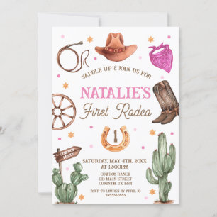 Invitación Rodeo Cowgirl western Birthday Party Invitation