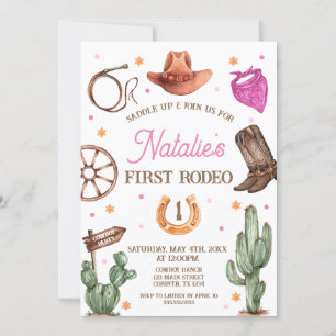 Invitación Rodeo Cowgirl western Birthday Party Invitation