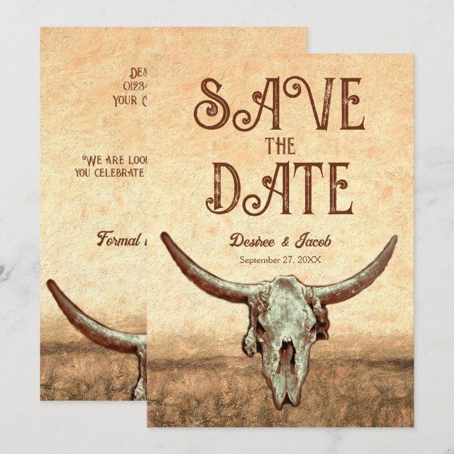 Invitación Rodeo de campo ruso occidental salva la fecha (Anverso / Reverso)