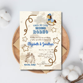 Invitación Rodeo de Cowboy Blue Howdy Baby Shower Sprinkle