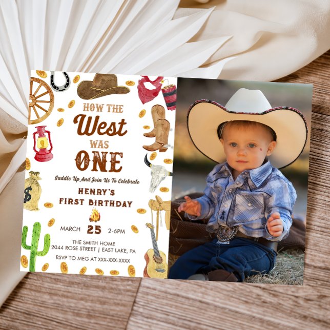 Invitación Rodeo de Cowboy Foto de primer cumpleaños (Subido por el creador)