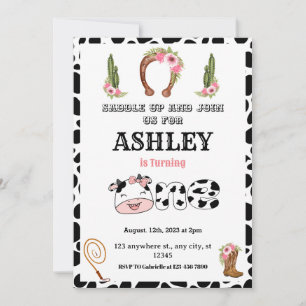 Invitación rodeo de la primera niña del oeste 