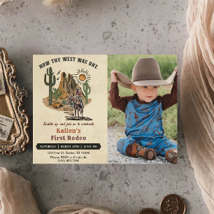 Invitación Rodeo de Vaquero Primer Cumpleaños Cómo Era Occide