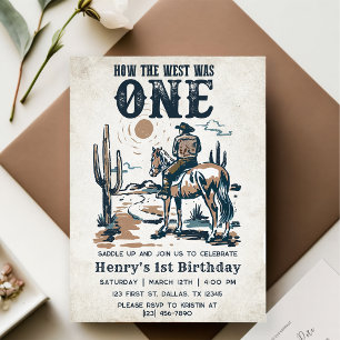 Invitación Rodeo de Vaquero Primer Cumpleaños Cómo Era Occide