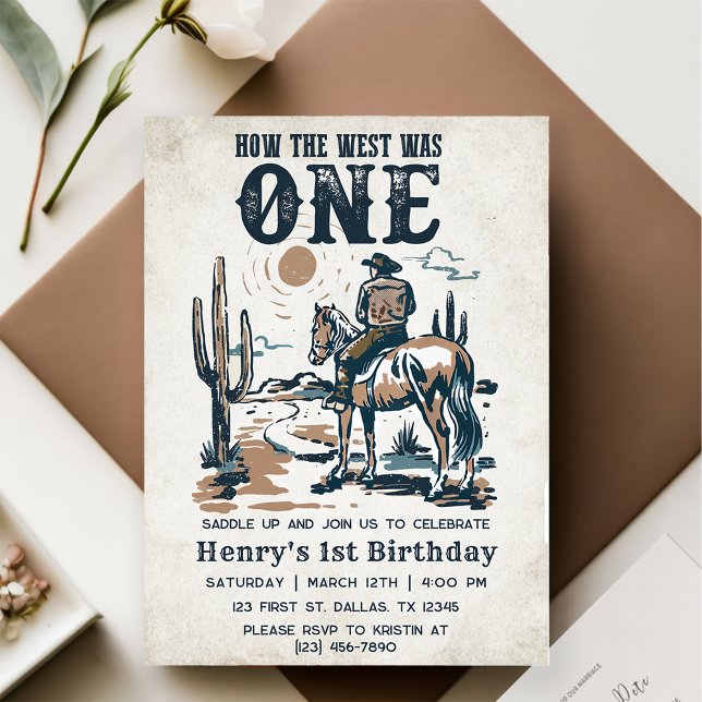 Invitación Rodeo de Vaquero Primer Cumpleaños Cómo Era Occide (Subido por el creador)
