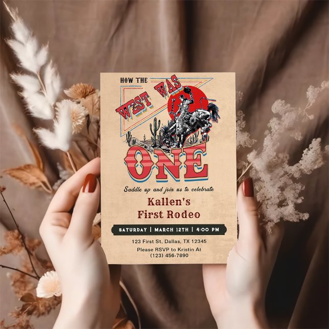 Invitación Rodeo de Vaquero Primer Cumpleaños Cómo Era Occide (Subido por el creador)