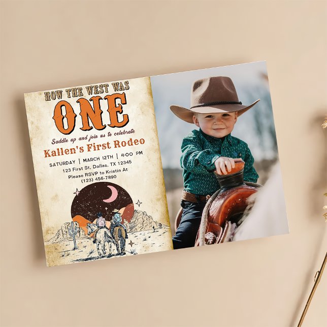 Invitación Rodeo de Vaquero Primer Cumpleaños Cómo Era Occide (Subido por el creador)