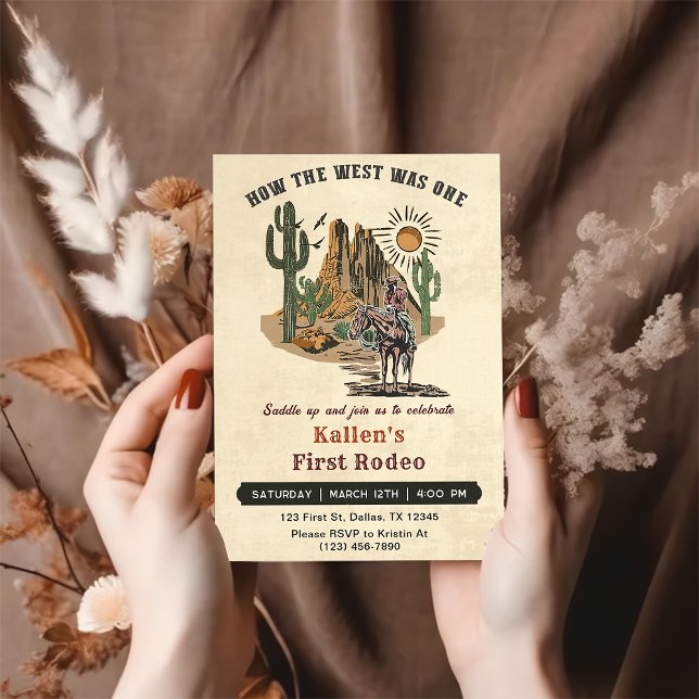 Invitación Rodeo de Vaquero Primer Cumpleaños Cómo Era Occide (Subido por el creador)