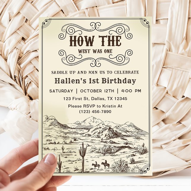 Invitación Rodeo de Vaquero Primer Cumpleaños Cómo Era Occide (Subido por el creador)