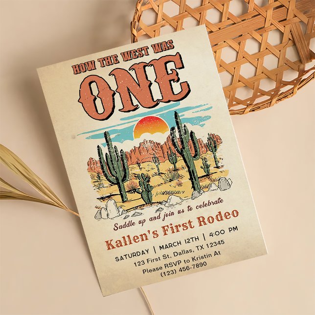Invitación Rodeo De Vaquero Primer Cumpleaños Cómo Occidente  (Subido por el creador)