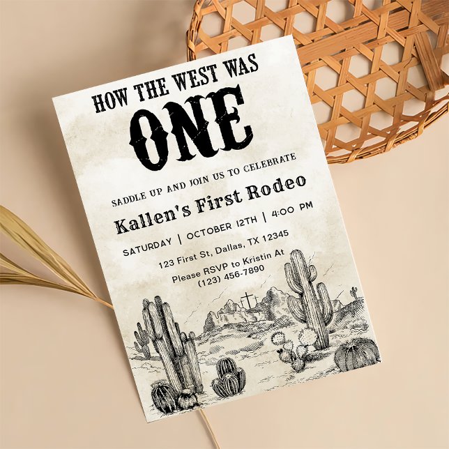 Invitación Rodeo De Vaquero Primer Cumpleaños Cómo Occidente  (Subido por el creador)