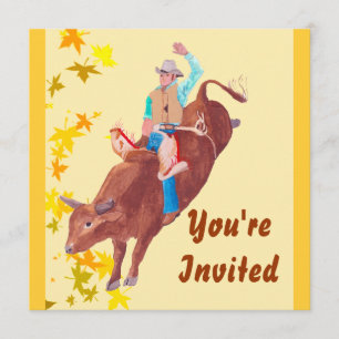 Invitación Rodeo del amor del ~ I del jinete de Bull