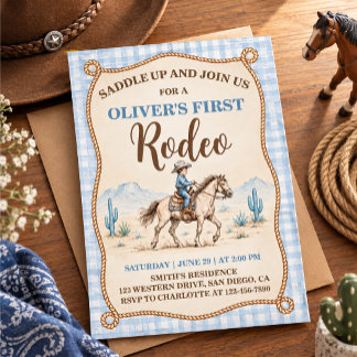Invitación Rodeo del Primer Cumpleaños del Niño