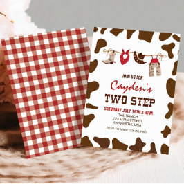 Invitación Rodeo Dos pasos Cowboy Occidental 2º cumpleaños