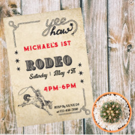 Invitación Rodeo Oeste Riding Rodeo de Cowboy Cumpleaños