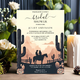 Invitación Rodeo retro Caballo Rústico ducha de novia occiden