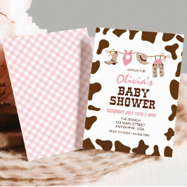 Invitación Rodeo rosa occidental Cowgirl Baby Shower