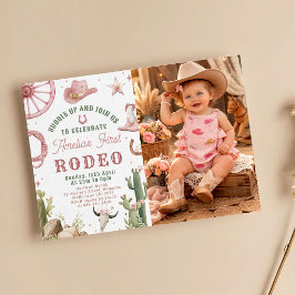 Invitación Rodeo Western Cowgirls 1st Birthday Invitation