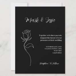 Invitación ROE Boda simple negro y blanco