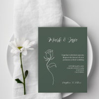 ROE Dusky Green & White Simple Boda