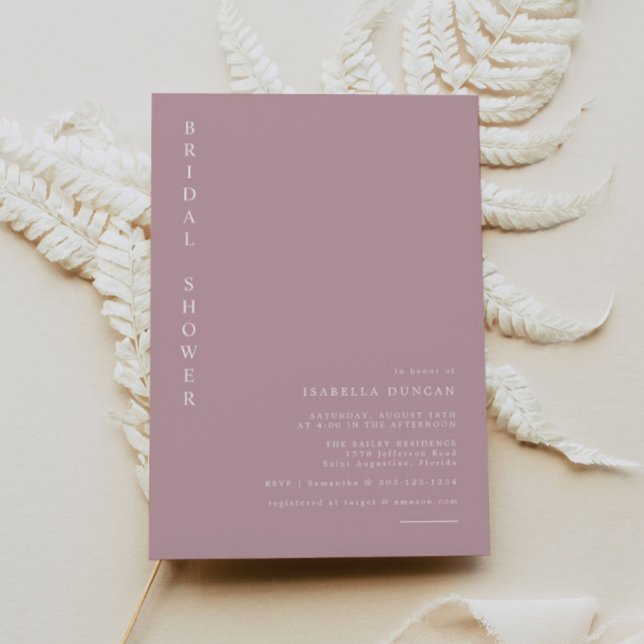 Invitación ROGUE Dusty Rubor Pink Mauve Bridal Shower (Subido por el creador)