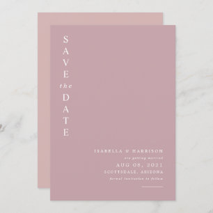 Invitación ROGUE Dusty Rubor Pink Mauve Save the Date