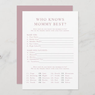 Invitación ROGUE Rosa moderno y polvoriento que conoce a mamá