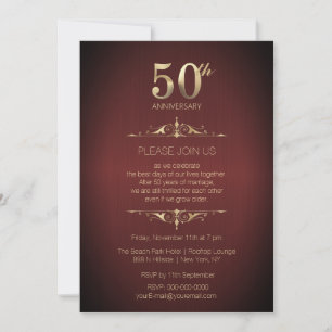 Invitación Roja 50 Aniversario de Boda