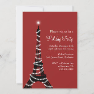 Invitación roja a la Torre Eiffel