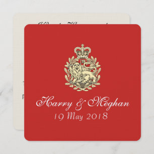 Invitación roja al Boda real Harry Meghan (Plaza)